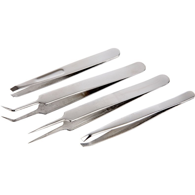 Pincet - sortiment, L: 9-12 cm, 4stk./ 1 pk.