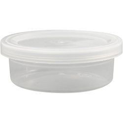 Plastb&oslash;tte med l&aring;g, H: 24 mm, diam. 68 mm, 45 ml, 20 stk./ 1 pk.