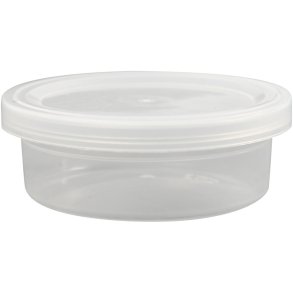 Plastb&oslash;tte med l&aring;g, H: 24 mm, diam. 68 mm, 45 ml, 20 stk./ 1 pk.
