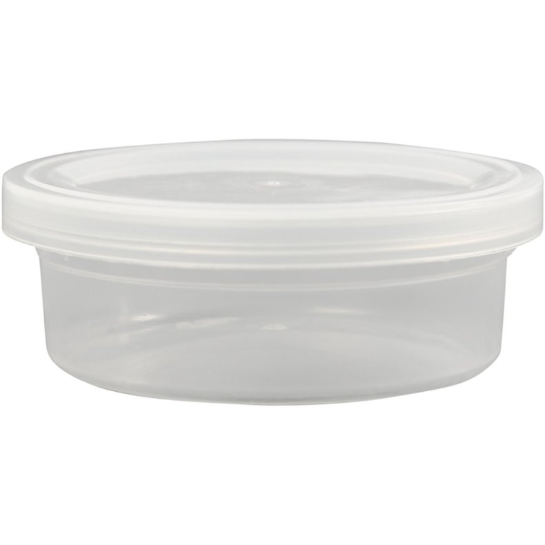 Plastb&oslash;tte med l&aring;g, H: 24 mm, diam. 68 mm, 45 ml, 20 stk./ 1 pk.