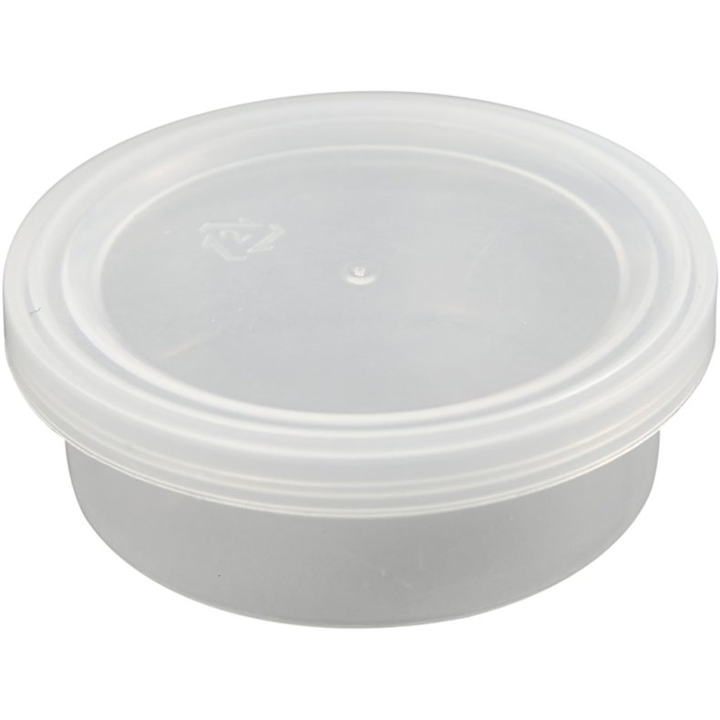 Plastb&oslash;tte med l&aring;g, H: 24 mm, diam. 68 mm, 45 ml, 20 stk./ 1 pk.