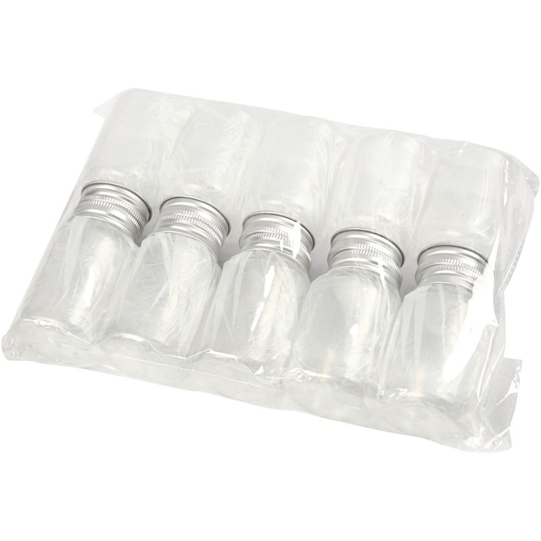 Plastd&aring;se med l&aring;g, H: 77 mm, diam. 45 mm, 100 ml, 10 stk./ 1 pk.
