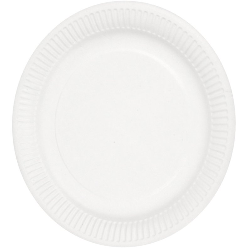 Paptallerken, diam. 23 cm, 100 stk./ 1 pk.