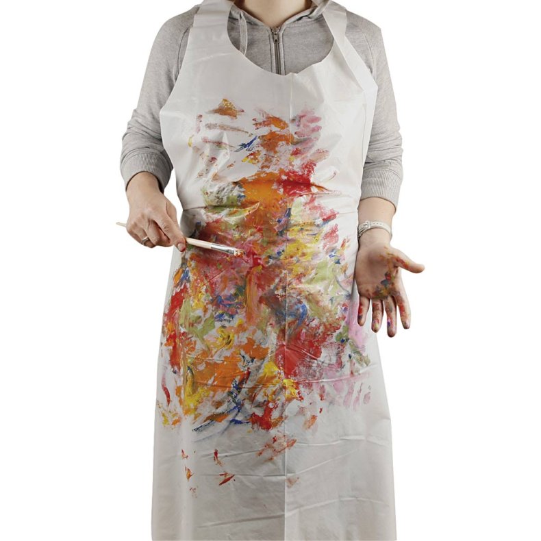 Engangsforkl&aelig;de, H: 130 cm, B: 80 cm, hvid, 100 stk./ 1 pk.