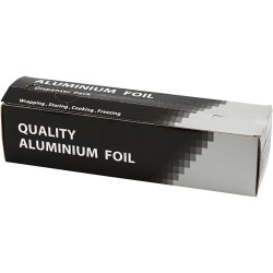 Stanniol, B: 30 cm, tykkelse 11 my, 150 m/ 1 rl.