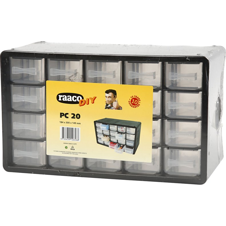 Skuffereol, nr. PC 20, str. 18,4x30,5x14,9 cm, hulstr. 55x37 mm, 1 s&aelig;t