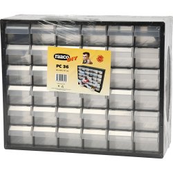 Skuffereol, nr. PC 36, str. 33x40,7x14,1 cm, hulstr. 60x50 mm, 1 s&aelig;t