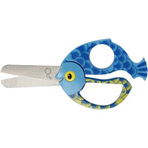 Fiskars Børnesaks med Dyremotiv, fisk, L: 13 cm, 1 stk.