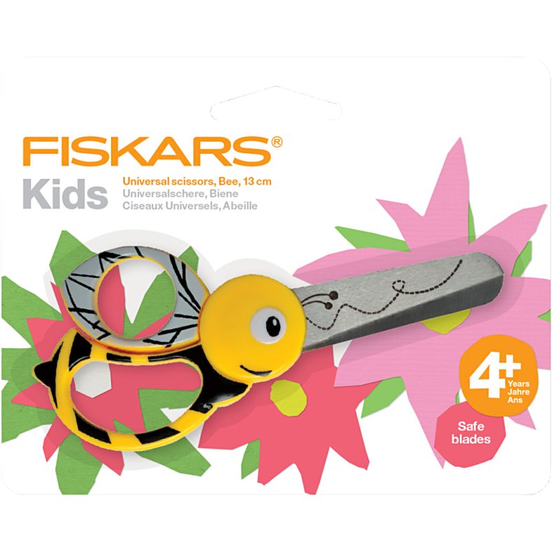 Fiskars B&oslash;rnesaks med Dyremotiv, bi, L: 13 cm, 1 stk.