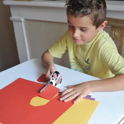 Fiskars B&oslash;rnesaks med Dyremotiv, panda, L: 13 cm, 1 stk.