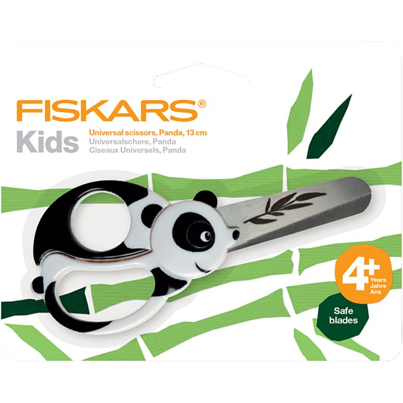 Fiskars B&oslash;rnesaks med Dyremotiv, panda, L: 13 cm, 1 stk.