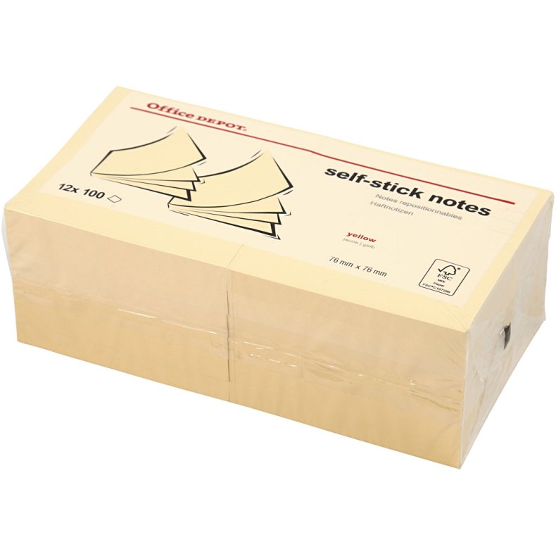 Sticky Notes, str. 75x75 mm, 12 stk./ 1 pk.