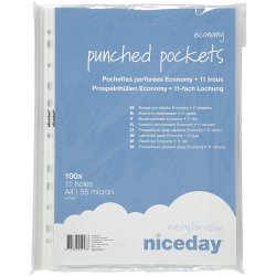 Plastlommer, &aring;bning i top, A4, ark 210x297 mm, 100 stk./ 1 pk.