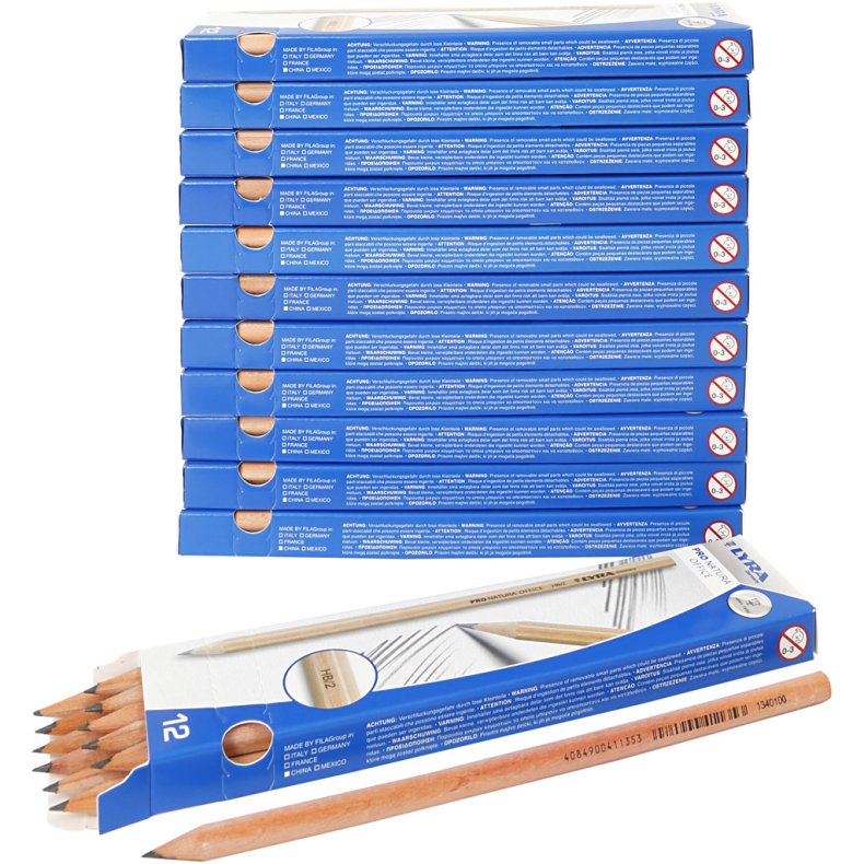 Skoleblyant, L: 18 cm, HB, tykkelse 7 mm, mine 2 mm, 12x12 stk./ 1 pk.