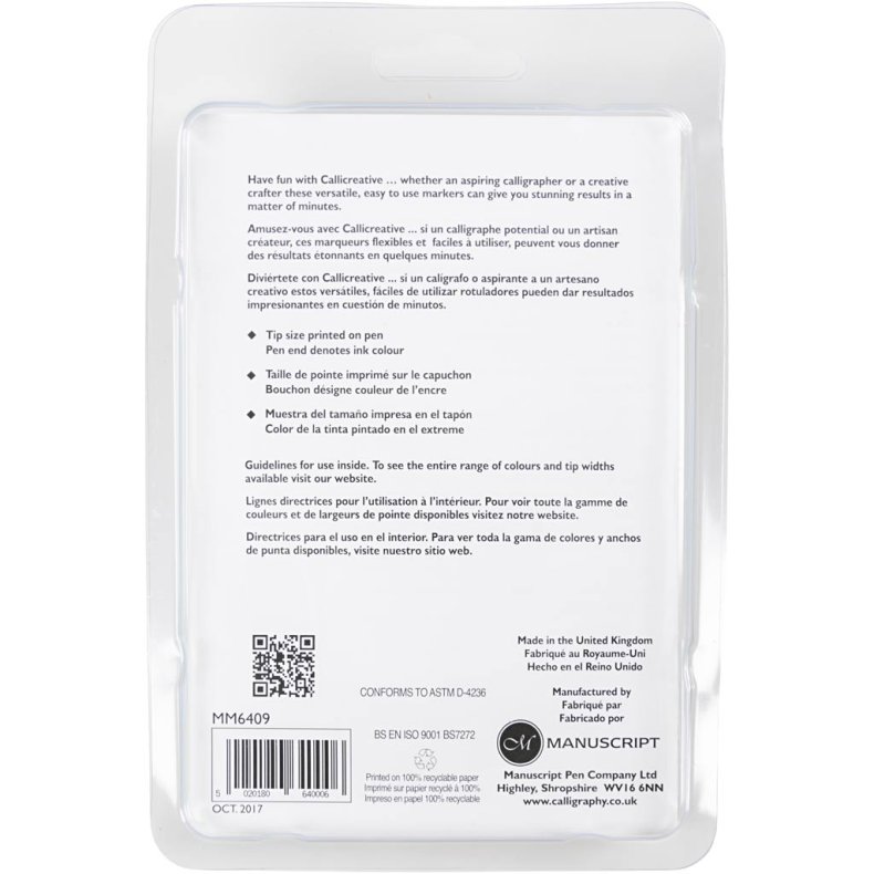 Kalligrafi Tusch, streg 1,4+2,5+3,6+4,8 mm, sort, 4 stk./ 1 pk.