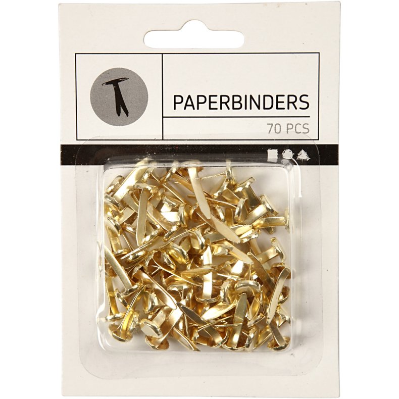Clips, L: 20 mm, guld, 70 stk./ 1 pk.