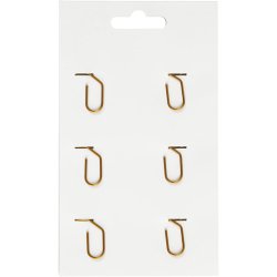 Klips, hjerte, str. 30x20 mm, guld, 6 stk./ 1 pk.