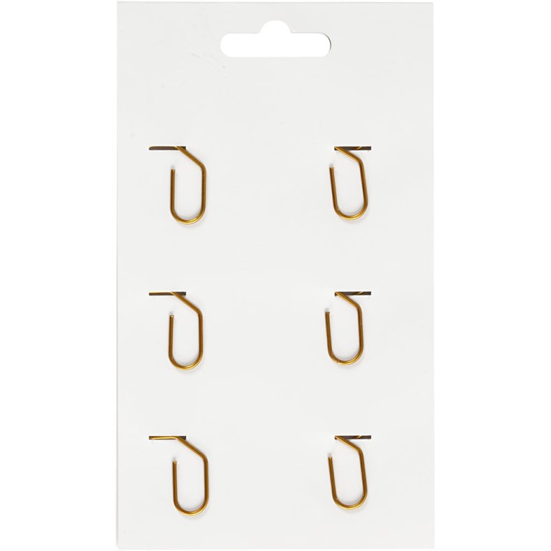 Klips, hjerte, str. 30x20 mm, guld, 6 stk./ 1 pk.