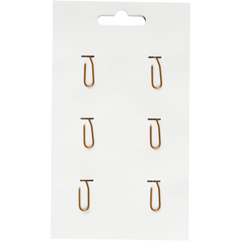 Klips, stjerne, str. 30x30 mm, guld, 6 stk./ 1 pk.