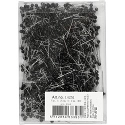 Kortn&aring;l, L: 25 mm, diam. 4 mm, sort, 1000 stk./ 1 pk.