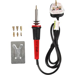 Elbrænder, str. 19x3 cm, UK-Plug, sort, rød, 1 stk.