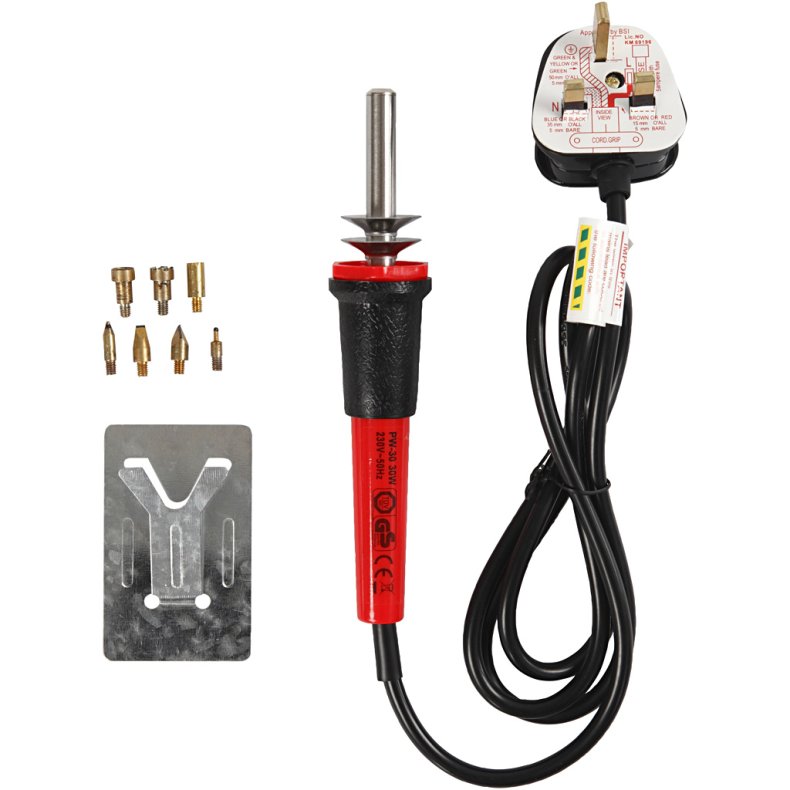 Elbr&aelig;nder, str. 19x3 cm, UK-Plug, sort, r&oslash;d, 1 stk.