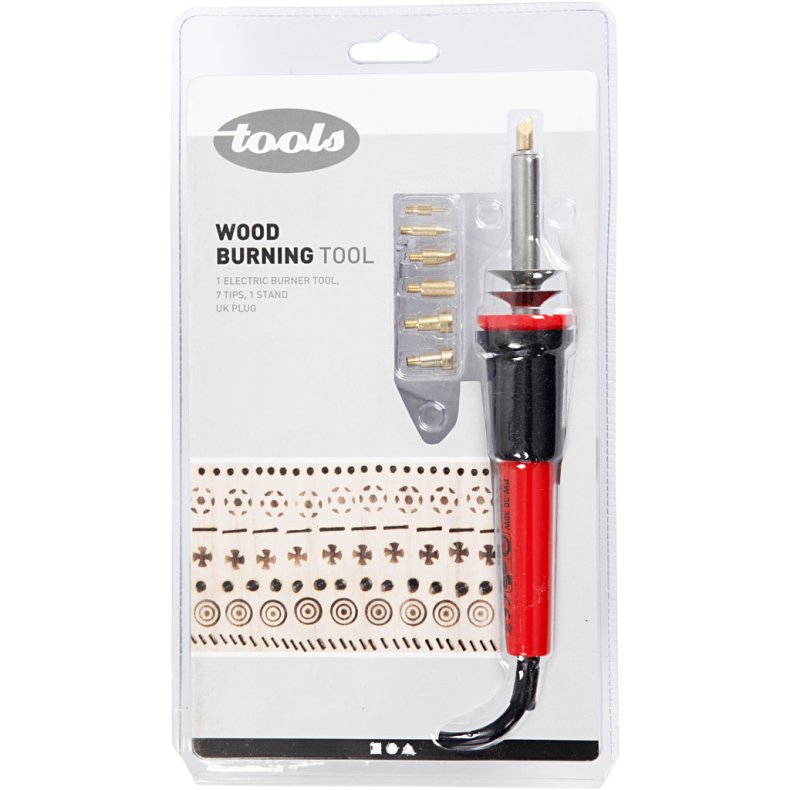 Elbr&aelig;nder, str. 19x3 cm, UK-Plug, sort, r&oslash;d, 1 stk.