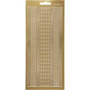 Stickers, border, ark 10x23 cm, guld, 1 ark