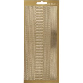 Stickers, border, ark 10x23 cm, guld, 1 ark