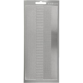 Stickers, border, ark 10x23 cm, sølv, 1 ark