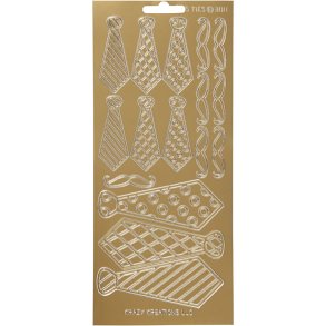 Stickers, slips, ark 10x23 cm, guld, 1 ark