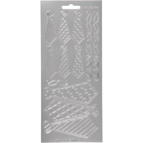 Stickers, slips, ark 10x23 cm, sølv, 1 ark