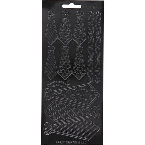 Stickers, slips, ark 10x23 cm, sort, 1 ark