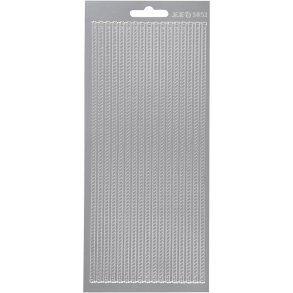 Stickers, border, ark 10x23 cm, sølv, 1 ark