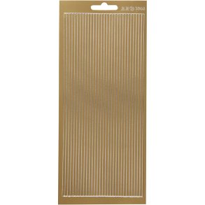 Stickers, border, ark 10x23 cm, guld, 1 ark
