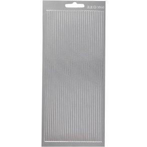 Stickers, border, ark 10x23 cm, sølv, 1 ark