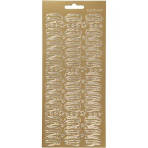 Stickers, hat, ark 10x23 cm, guld, 1 ark