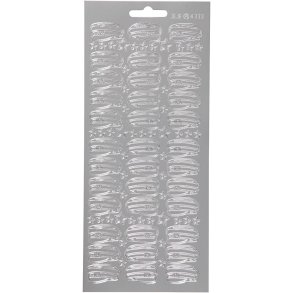 Stickers, hat, ark 10x23 cm, sølv, 1 ark