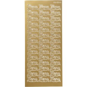 Stickers, menu, ark 10x23 cm, guld, 1 ark