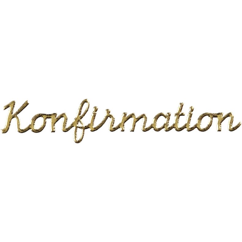 Stickers, konfirmation, ark 10x23 cm, guld, 1 ark