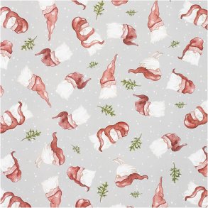 Gavepapir, Julemand med stor hue, B: 70 cm, 80 g, 2 m/ 1 rl.