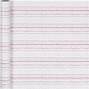 Gavepapir, doodles, B: 70 cm, 80 g, rød, hvid, 4 m/ 1 rl.