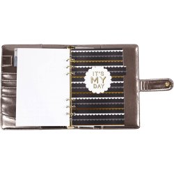 Kalender, str. 19x23,5x4 cm, ringordner, m&oslash;rk gr&aring; metallic, 1 stk.