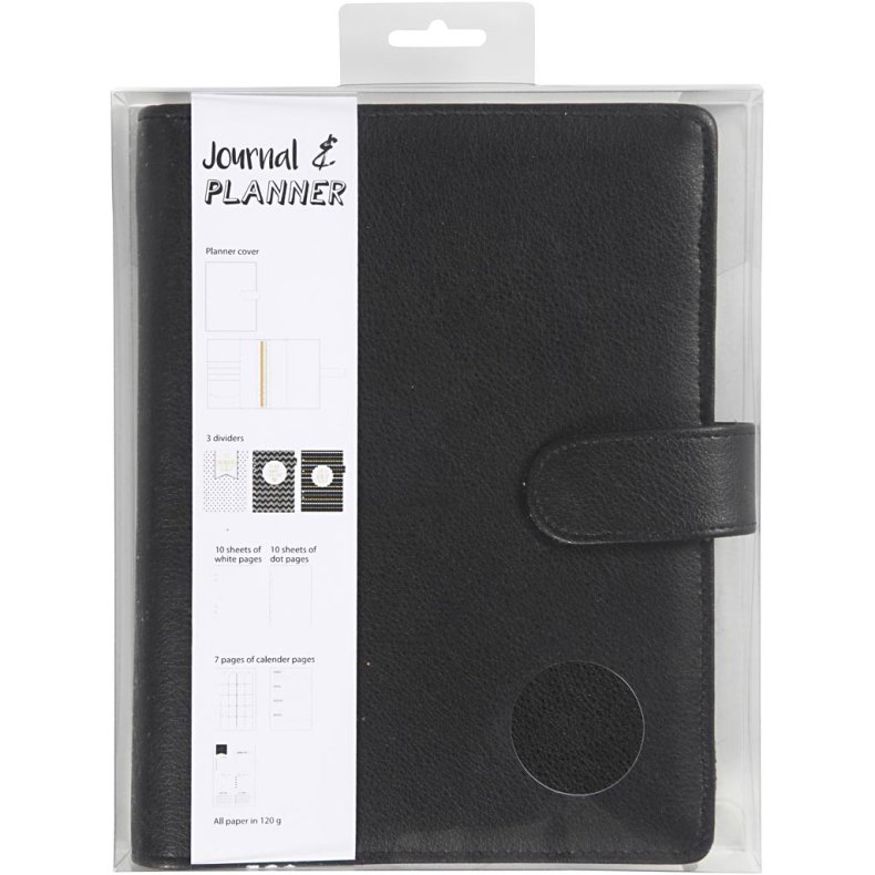 Kalender, str. 19x23,5x4 cm, ringordner, sort, 1 stk.