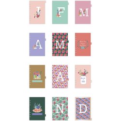 Skilleblade, A5, Antal sider 12, guld, r&oslash;d, koral, 1 stk.