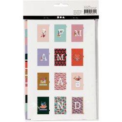 Skilleblade, A5, Antal sider 12, guld, r&oslash;d, koral, 1 stk.