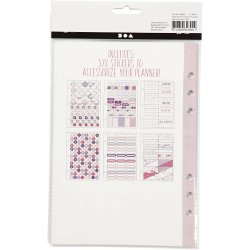 Stickersbog, blomster, A5, guld, lilla, rosa, 1 stk.