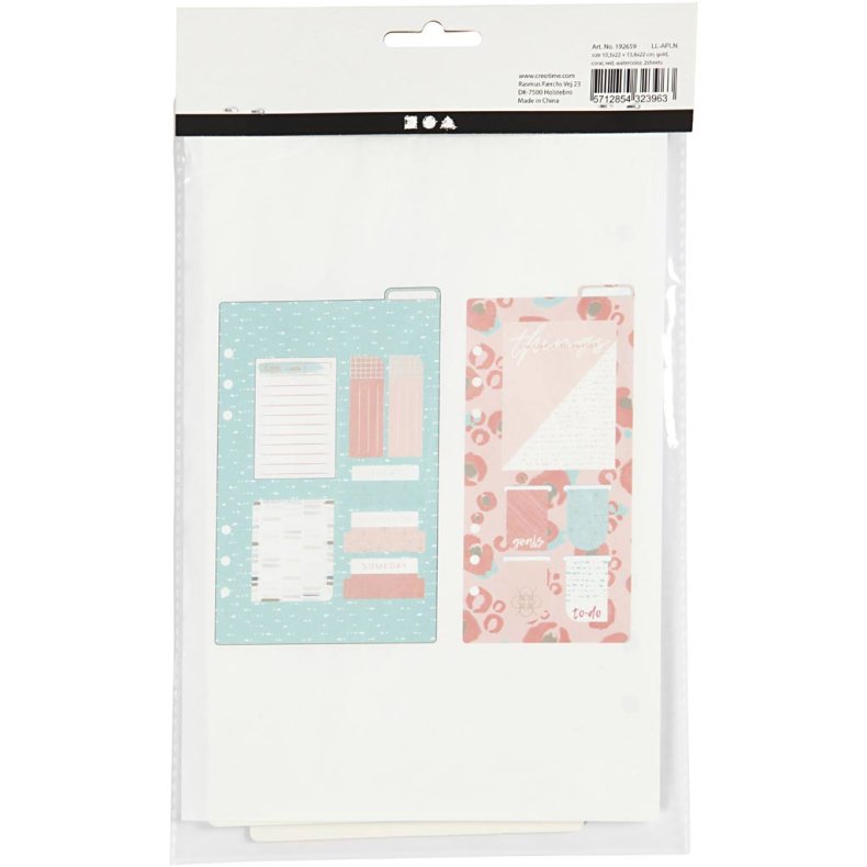 Sticky notes sortiment og bogm&aelig;rker, str. 10,3x22 + 13,8x22 cm, guld, r&oslash;d, koral, 2 ark/ 1 pk.