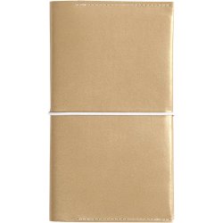 Kalender, str. 10x18x1,5 cm, elastiklukning, guld, 1 stk.