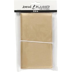 Kalender, str. 10x18x1,5 cm, elastiklukning, guld, 1 stk.